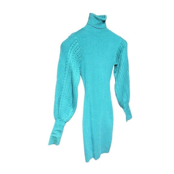 Hera Collection NWT Green Turtleneck Sexy Bodycon Sweater Dress Small - Picture 2 of 4